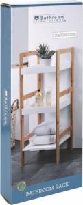 Bathroom Solutions Regał łazienkowy, BAMBUSOWY, 3-poziomowy, półka, szafka bambusowa na kosmetyki, akcesoria 4