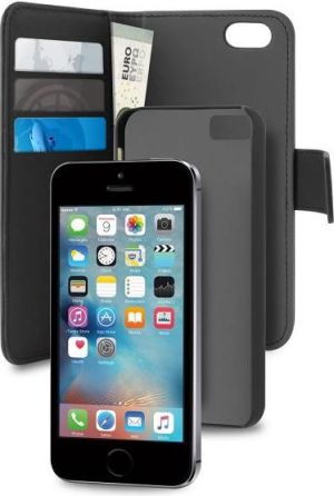 Puro Etui portfel do iPhone SE, 5S, 5, czarne (IPC5BOOKC3BLK) 1