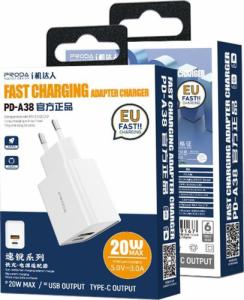 Ładowarka Proda A38 1x USB-A 1x USB-C 3 A (6971278729167) 5