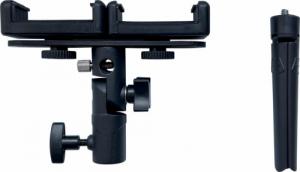 Hurtel Podwójny regulowany uchwyt na smartfony z tripodem czarny (E-type live dual camera) 5