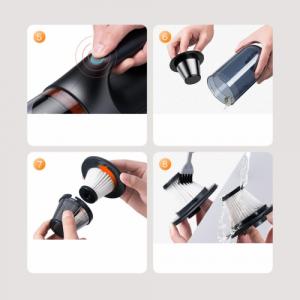 Odkurzacz ręczny Baseus Baseus A7 mini odkurzacz samochodowy 90 W 6000 Pa ciemnoszary (VCAQ020213) 5