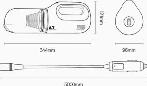 Odkurzacz ręczny Baseus Baseus A7 mini odkurzacz samochodowy 90 W 6000 Pa ciemnoszary (VCAQ020213) 7