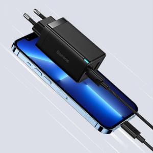 Ładowarka Baseus GaN3 1x USB-A 2x USB-C 1.5 A (BSU3480BLK) 7