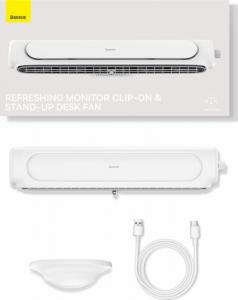Wentylator USB Baseus wentylator z montażem na monitor biały (ACQS000002) 3