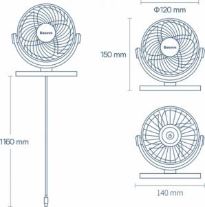 Wentylator USB Baseus biurkowy Serenity biały (ACYY000002) 5