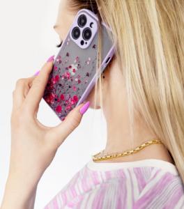 Hurtel Design Case etui do iPhone 13 Pro Max pokrowiec w kwiaty różowy 5