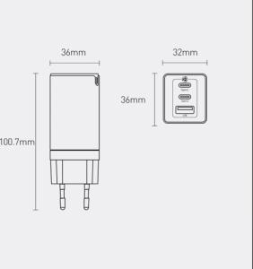 Ładowarka Baseus GaN3 1x USB-A 2x USB-C 1.5 A (BSU3239WHT) 11