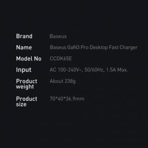 Ładowarka Baseus GaN3 Pro 2x USB-A 2x USB-C 3 A (CCGP040101) 6