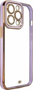 Hurtel Fashion Case etui do iPhone 13 Pro żelowy pokrowiec ze złotą ramką fioletowy 1
