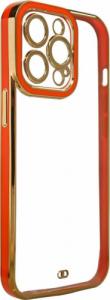 Hurtel Fashion Case etui do iPhone 13 żelowy pokrowiec ze złotą ramką czerwony 1