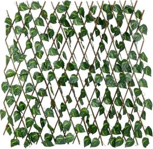 ProGarden Krata kratka ażurowa ze sztucznymi liśćmi osłona na balkon taras sztuczne rośliny bluszcz 180x90 cm 1