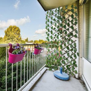 ProGarden Krata kratka ażurowa ze sztucznymi liśćmi osłona na balkon taras sztuczne rośliny bluszcz 180x90 cm 2