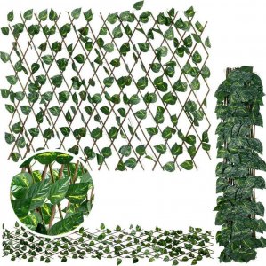 ProGarden Krata kratka ażurowa ze sztucznymi liśćmi osłona na balkon taras sztuczne rośliny bluszcz 180x90 cm 8