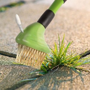 ProGarden Szczotka teleskopowa do chwastów ze skrobakiem druciana do czyszczenia bruku kostki brukowej 2