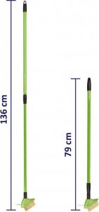 ProGarden Szczotka teleskopowa do chwastów ze skrobakiem druciana do czyszczenia bruku kostki brukowej 3