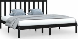 vidaXL vidaXL Rama łóżka, czarna, lite drewno sosnowe, 200 x 200 cm 2