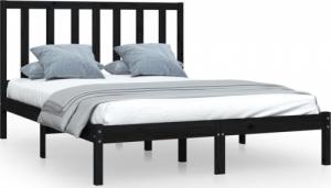 vidaXL vidaXL Rama łóżka, czarna, lite drewno sosnowe, 140x190 cm 2