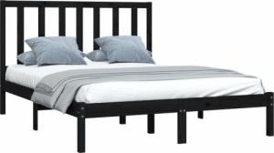 vidaXL vidaXL Rama łóżka, czarna, lite drewno sosnowe, 140x190 cm 3