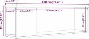 vidaXL vidaXL Szafka pod telewizor, przydymiony dąb, 100x24x32 cm 7