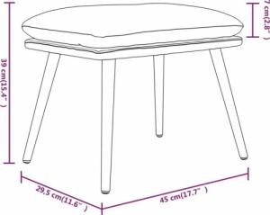 vidaXL vidaXL Podnóżek, kremowo-pomarańczowy, 45x29,5x39 cm 7