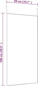 vidaXL vidaXL Lustro na drzwi, czarne, 50x100 cm, szkło i aluminium 2