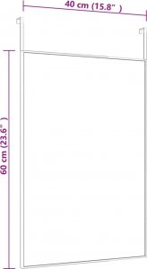 vidaXL vidaXL Lustro na drzwi, czarne, 40x60 cm, szkło i aluminium 4