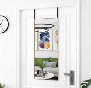 vidaXL vidaXL Lustro na drzwi, złote, 40x100 cm, szkło i aluminium 4