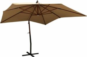 vidaXL vidaXL Wiszący parasol na drewnianym słupku, 300 cm, kolor taupe 1