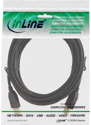 Kabel USB InLine USB-A - USB-A 5 m Czarny (34350S) 2