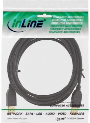 Kabel USB InLine USB-A - USB-A 3 m Czarny (34330S) 2
