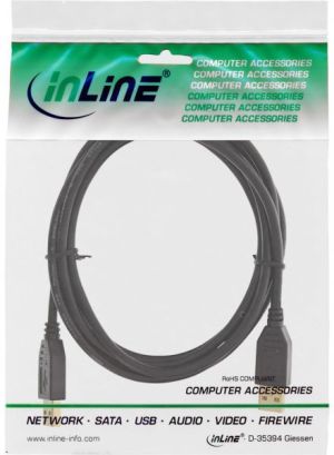 Kabel USB InLine USB-A - USB-A 2 m Czarny (34318S) 2