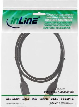 Kabel USB InLine USB-A - USB-A 1 m Czarny (34310S) 2