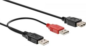 Kabel USB InLine 2xUSB A -> USB A (M/Ż) Czarny 2m (34512Z) 1