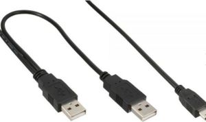 Kabel USB InLine 2x USB-A - miniUSB 2 m Czarny (33107G) 1