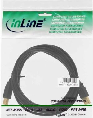 Kabel USB InLine USB-A - USB-B 0.5 m Czarny (34505S) 2