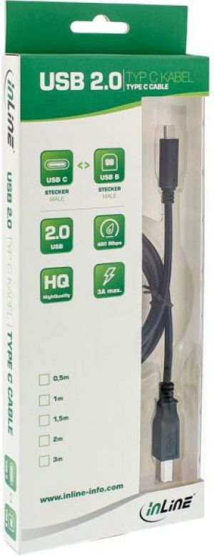 Kabel USB InLine USB-C - USB-B 2 m Czarny (35762) 2