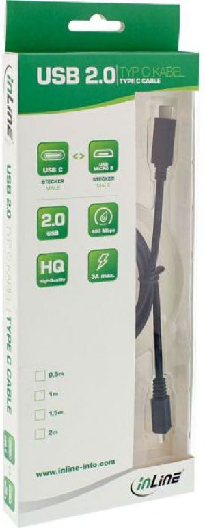 Kabel USB InLine USB-C - microUSB 2 m Czarny (35742) 2
