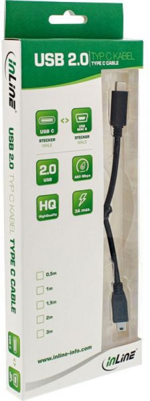 Kabel USB InLine USB-C - miniUSB 1 m Czarny (35751) 2