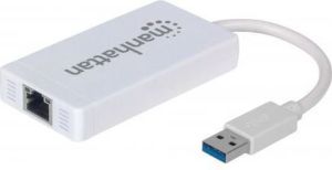 HUB USB Manhattan 1x RJ-45  + 3x USB-A 3.0 (507578) 5