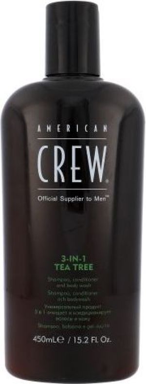 American Crew 3-IN-1 Shampoo, Conditioner & Body Wash Tea Tree - Szampon do włosów dla mężczyzn 450ml 1