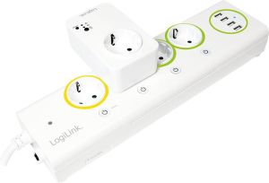 Listwa zasilająca LogiLink 4 gniazd 1.5m 4xUSB biały (PA0130) 5