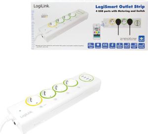 Listwa zasilająca LogiLink 4 gniazd 1.5m 4xUSB biały (PA0130) 7
