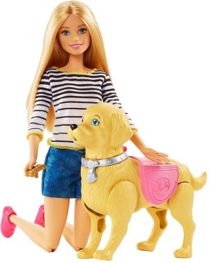 Lalka Barbie Mattel BARBIE Spacer z pieskiem czyścioszkiem (DWJ68) 4