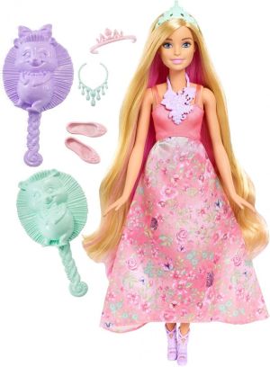Lalka Barbie Mattel BARBIE Księżniczki Kolorowe fryzury, Blondynka (DWH41/DWH42) 1