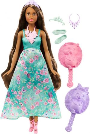 Lalka Barbie Mattel BARBIE Księżniczki Kolorowe fryzury Brunetka (DWH41/DWH43) 1