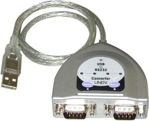 Kabel USB Lindy USB-A - 2x RS-232 0.6 m Srebrny (42889) 1