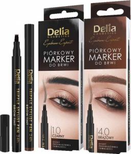 Delia Delia Cosmetics Eyebrow Expert Piórkowy Marker do brwi - kolor czarny 1szt 1