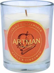 Artman ARTMAN Boże Narodzenie Świeca zapachowa w szkle Rustic Zimowy - Jabłko z cynamonem (biała) 1szt 2