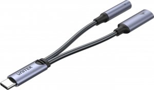 Adapter USB Unitek USB-C - Jack 3.5mm + USB-C Srebrny (M205A) 4