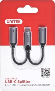 Adapter USB Unitek USB-C - USB-C x2 Srebrny (M206A) 2